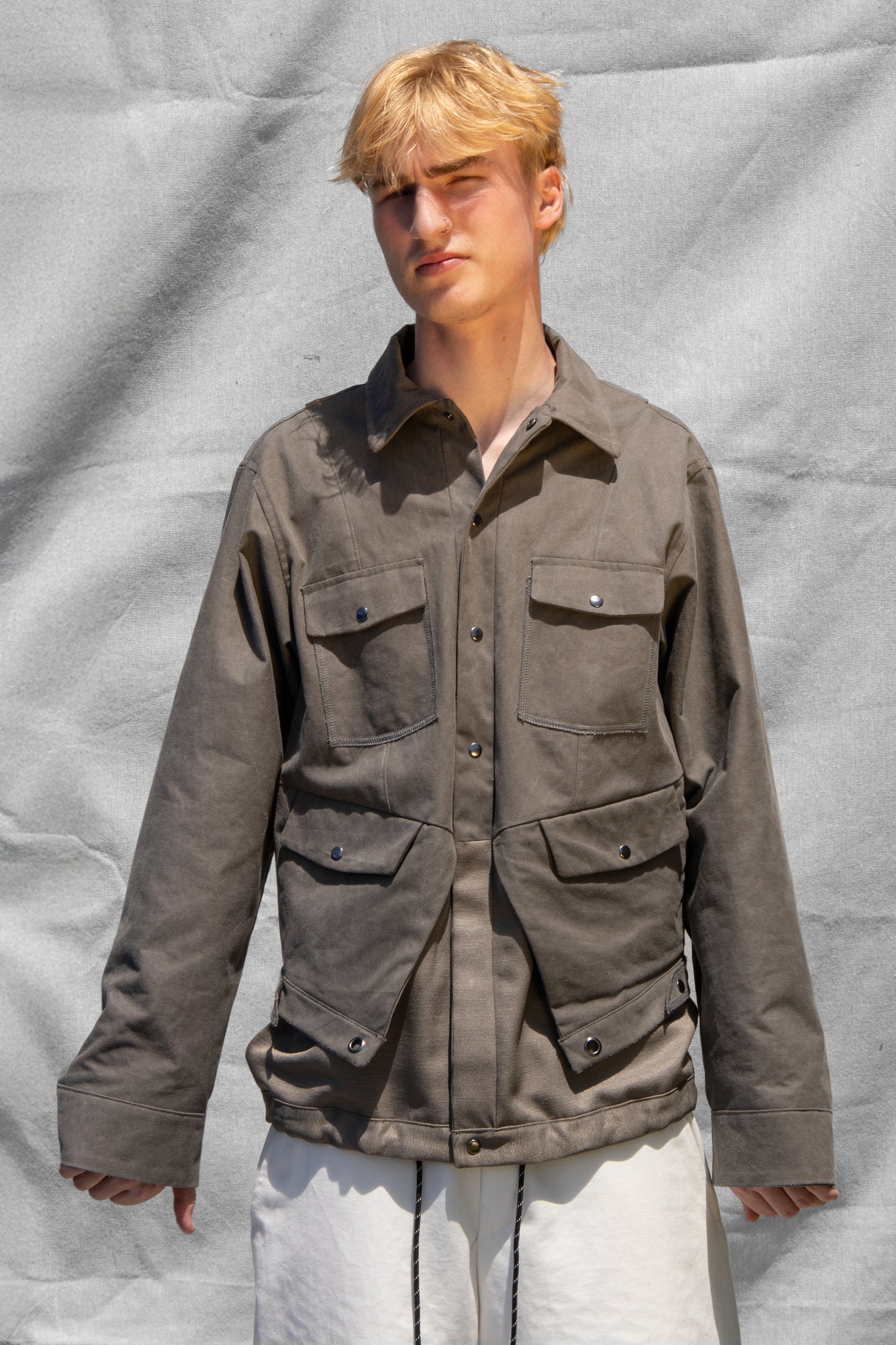 Dipstick Layered Jacket (Grey)