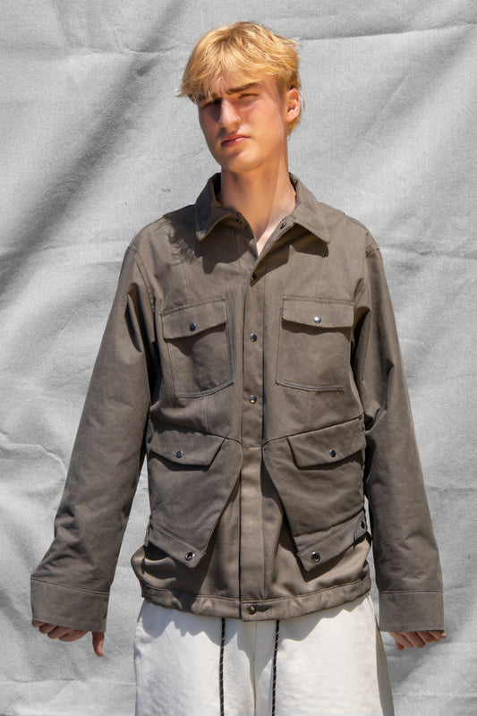 Dipstick Layered Jacket (Grey)