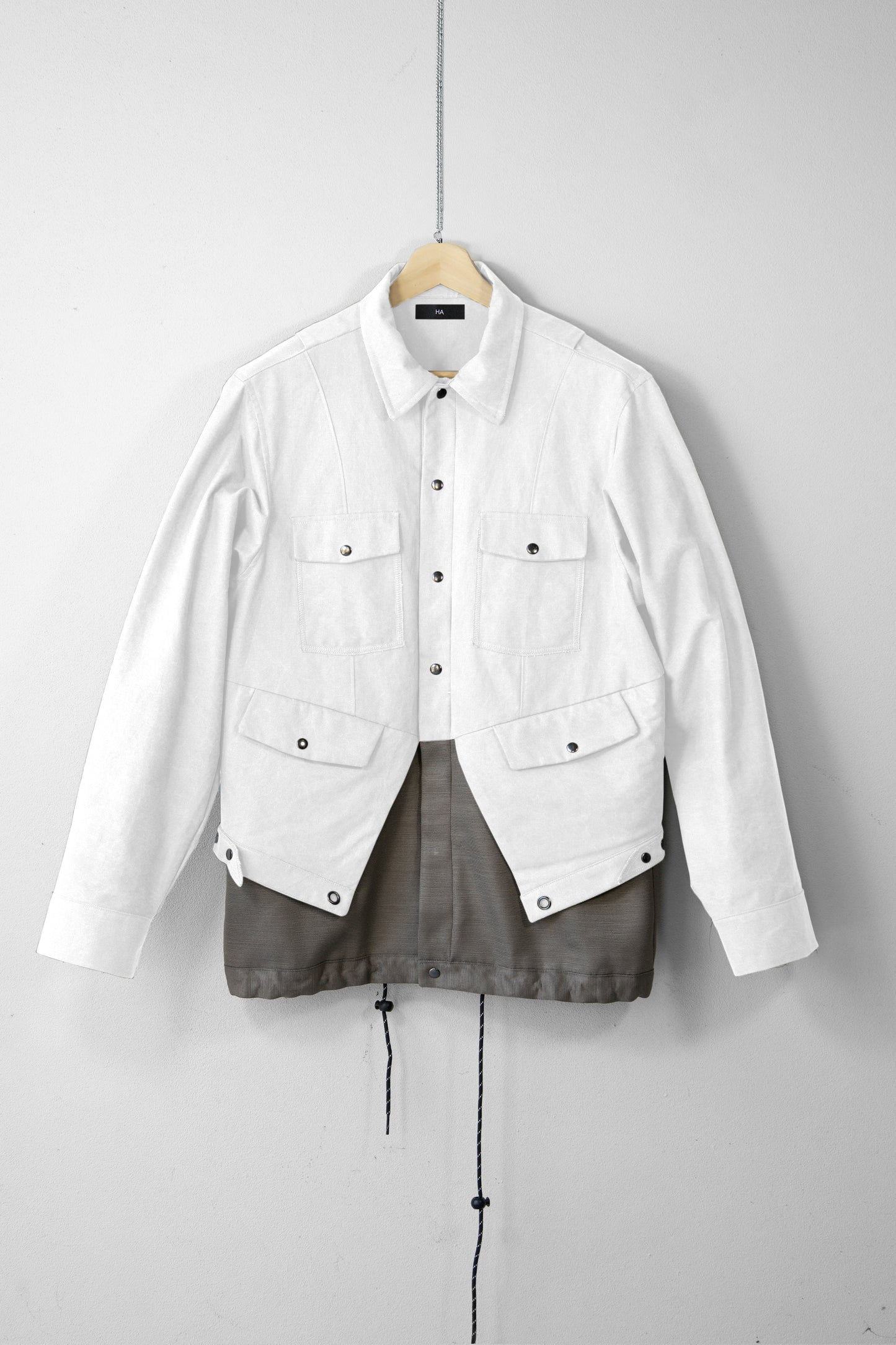 Dipstick Layered Jacket (White)