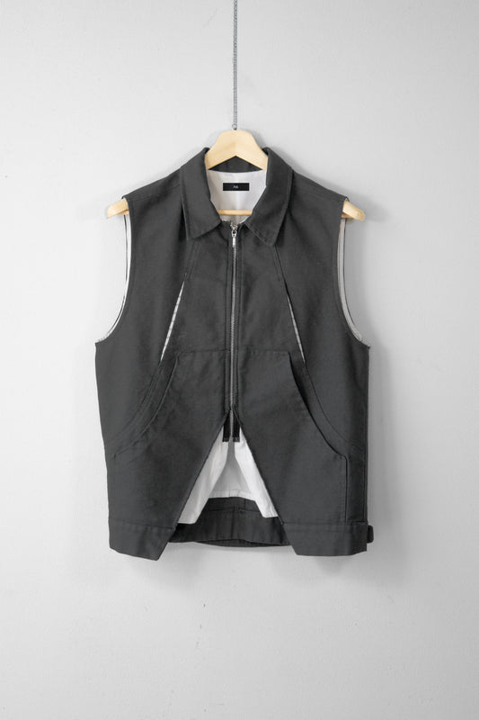 Flapper Layered Gilet (Grey)