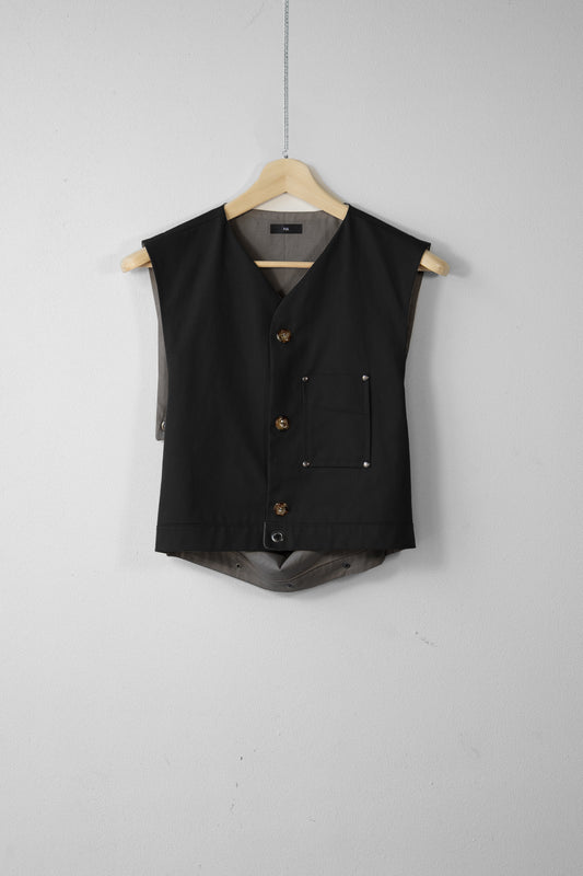 パンジー バックレス ウエストコート(ブラック)