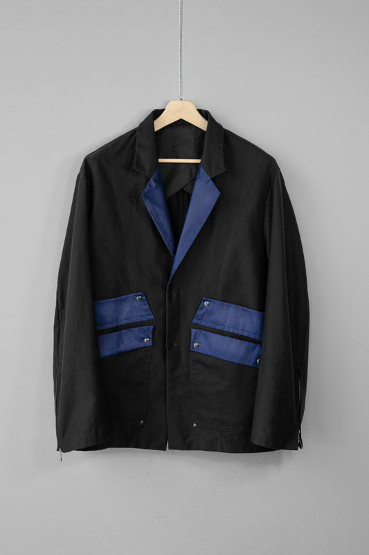 Rocky Zip Detail Jacket  (Black/Navy)