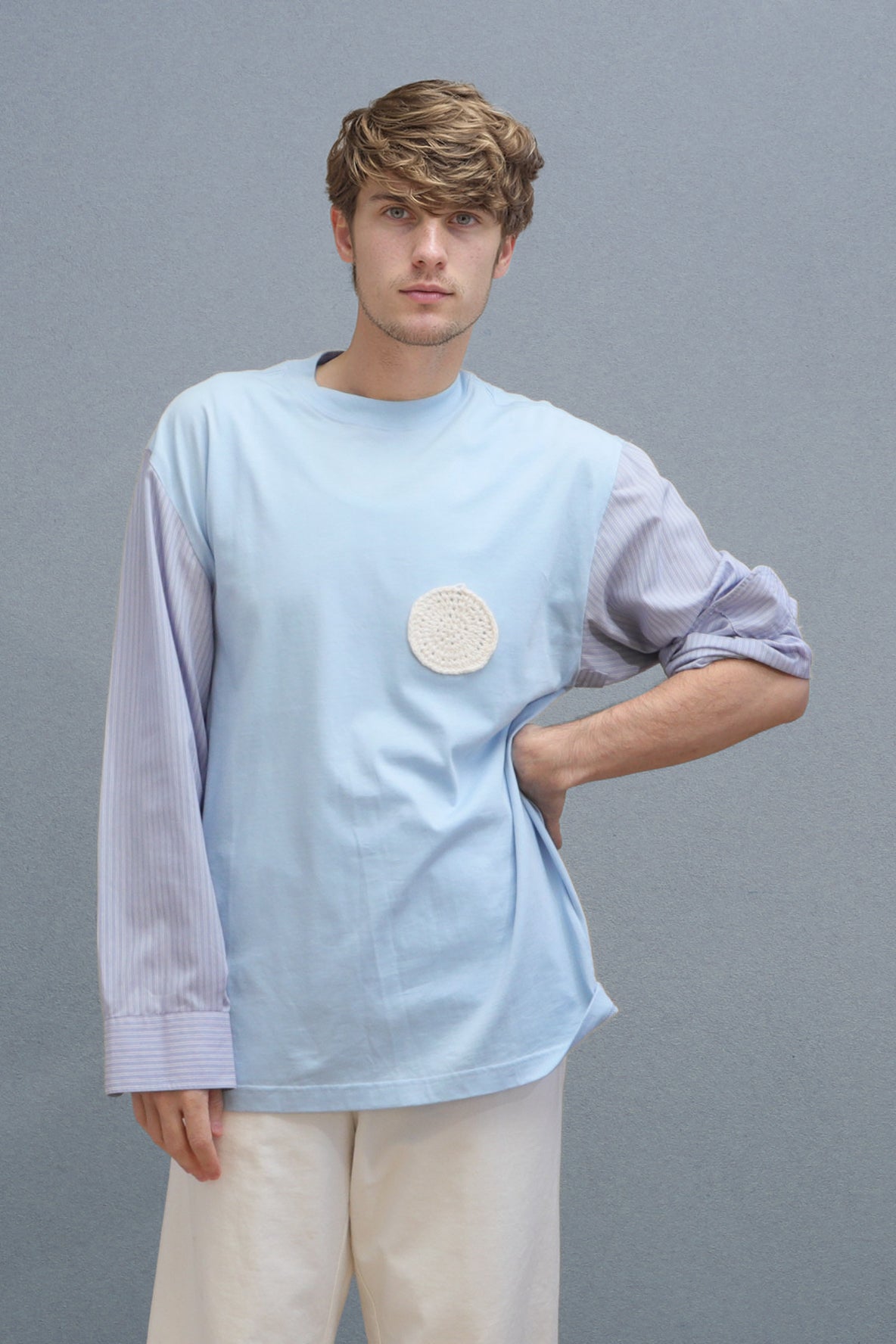 Appliqued T-Shirt with Shirt Sleeves