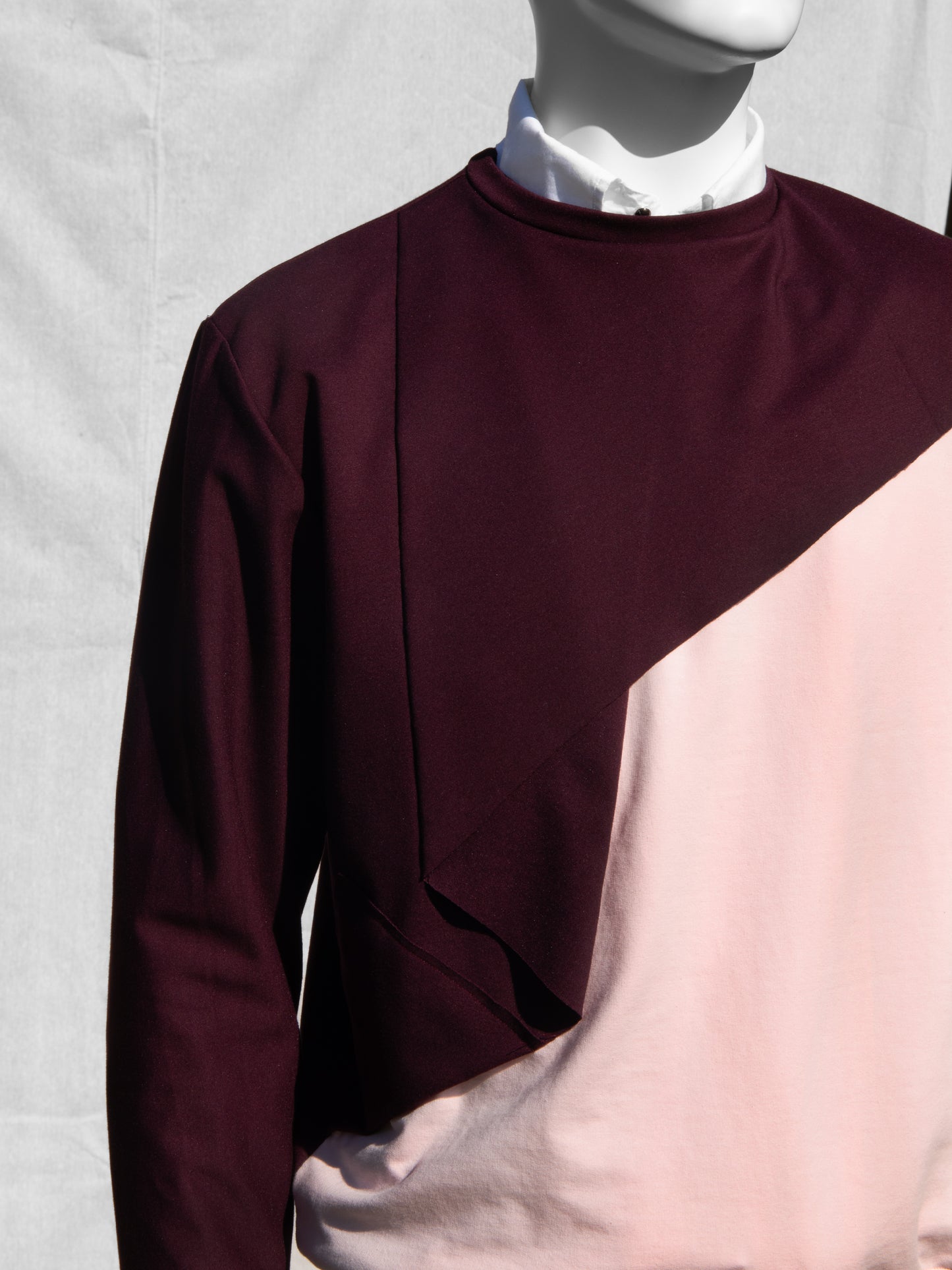 Loki Layered Sweater (Maroon/Pink)