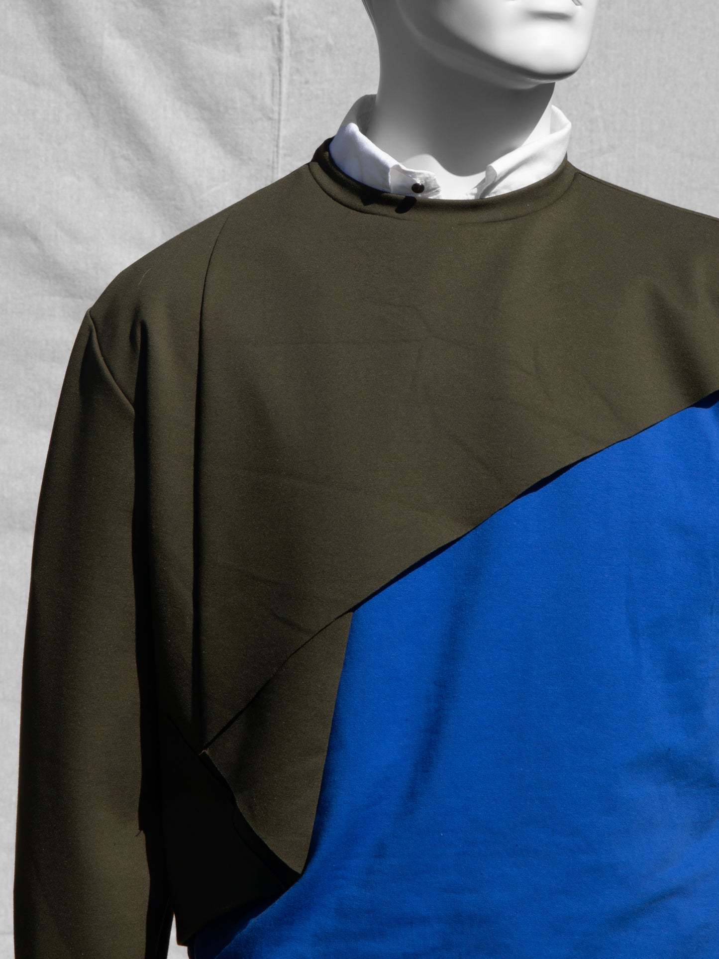 Loki Layered Sweater (Olive/Blue)