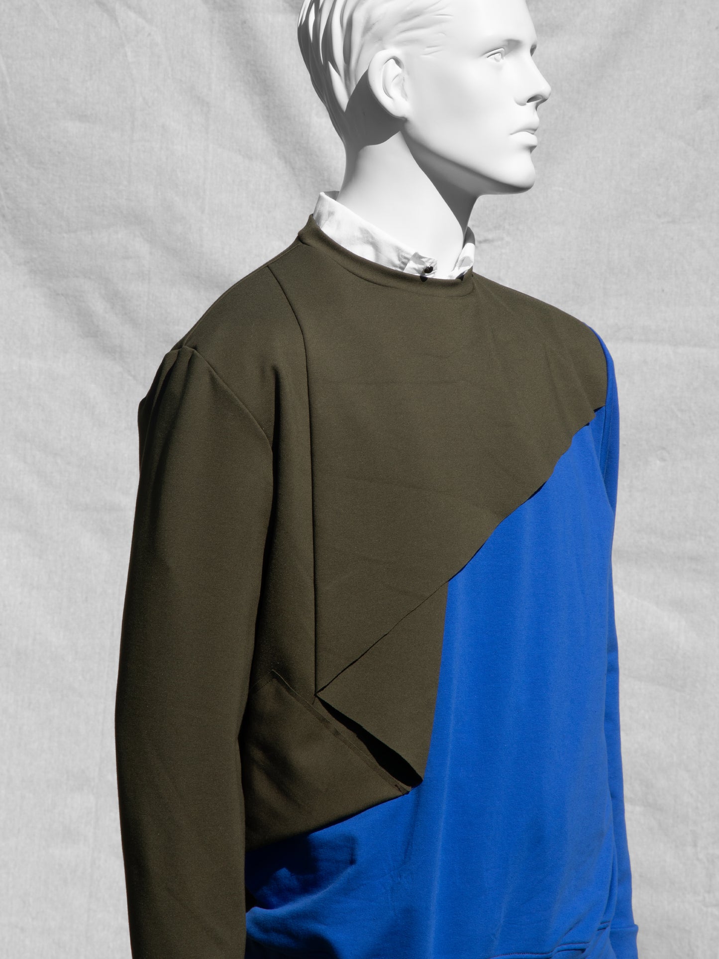 Loki Layered Sweater (Olive/Blue)