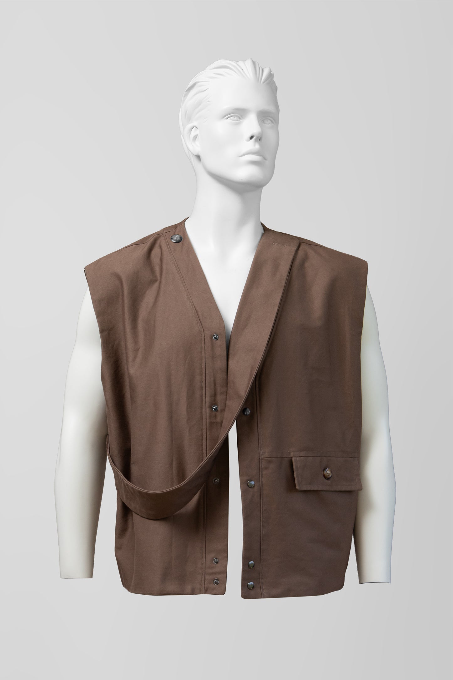 SASH GILET COFFEE