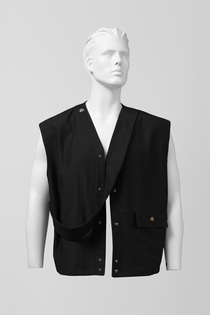SASH GILET BLACK