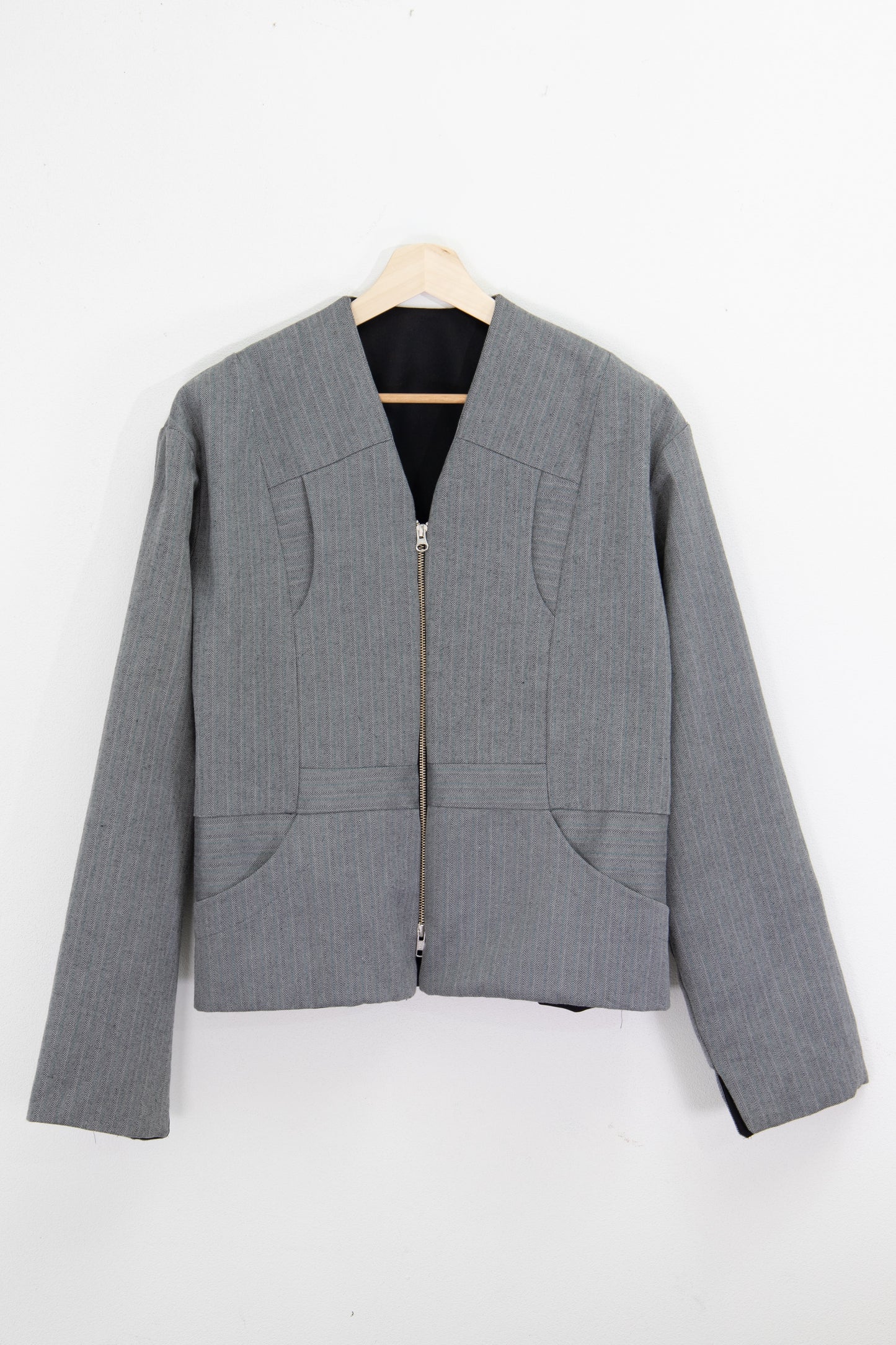 Herrongbone Zip Front Jacket