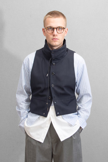 NUZZLE Waistcoat (Navy Pinstripe)