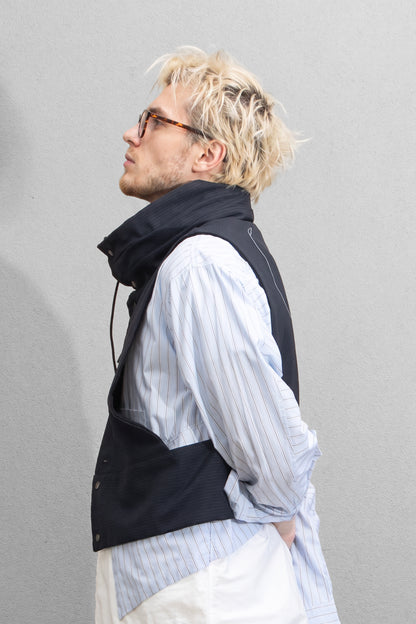 NUZZLE Waistcoat (Navy Pinstripe)