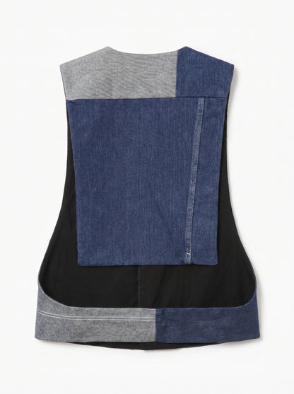 Patchwork Denim Waistcoat