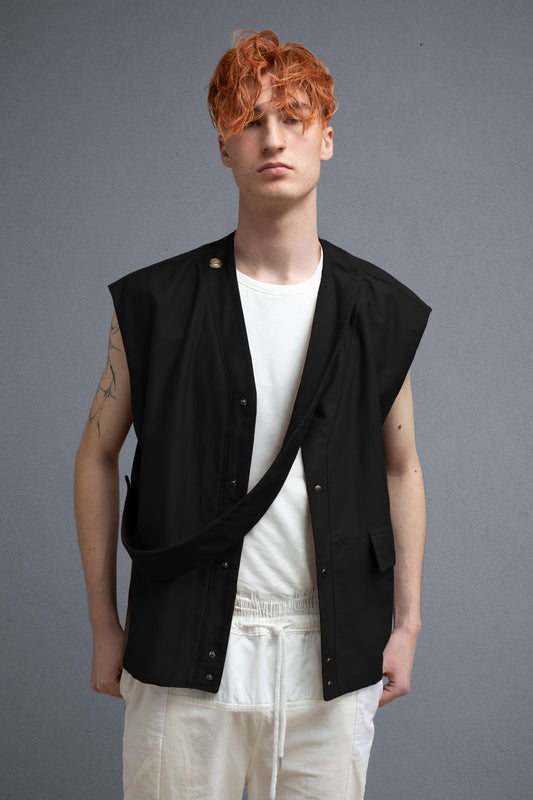SASH GILET BLACK
